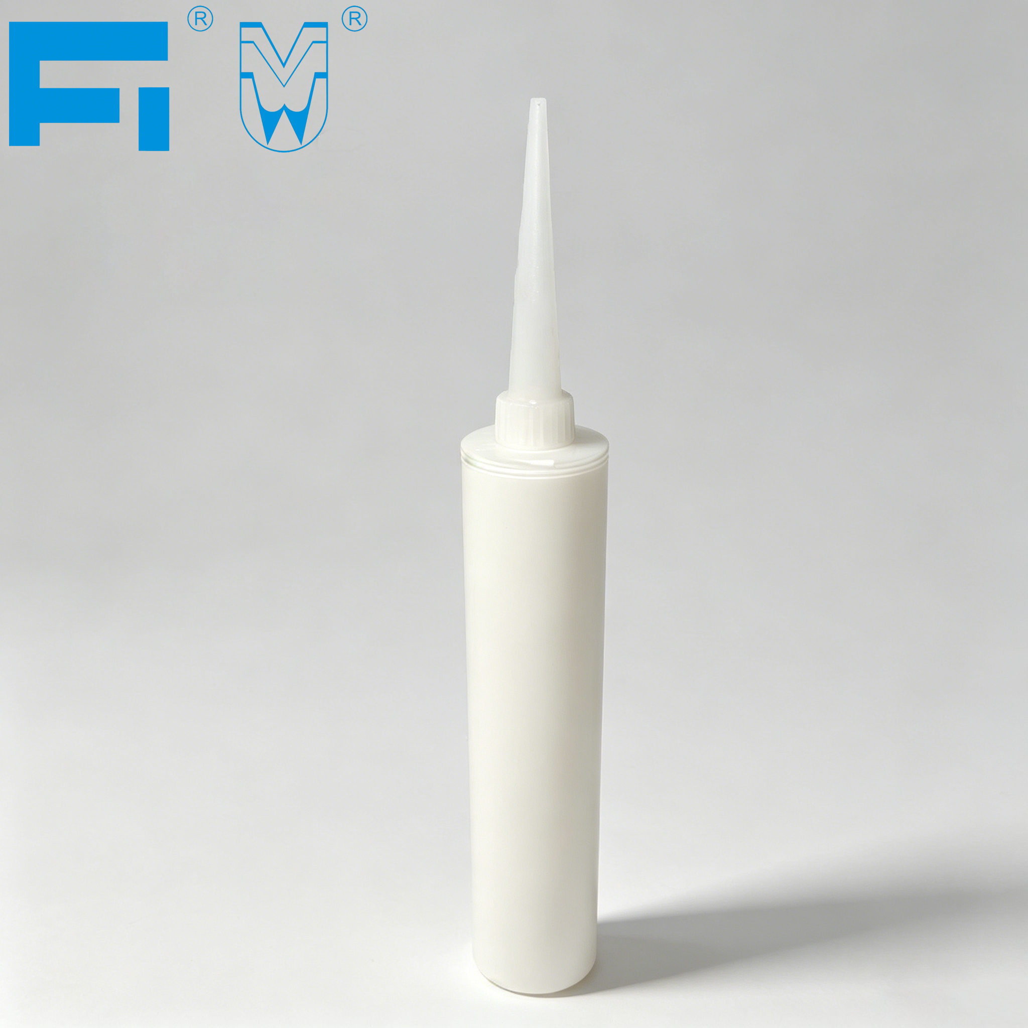 อุตสาหกรรมทนสารเคมี 300 มล. ใช้ตลับพลาสติกบรรจุภัณฑ์กาว HDPE พิมพ์แบบกำหนดเองสำหรับกาวยาแนว