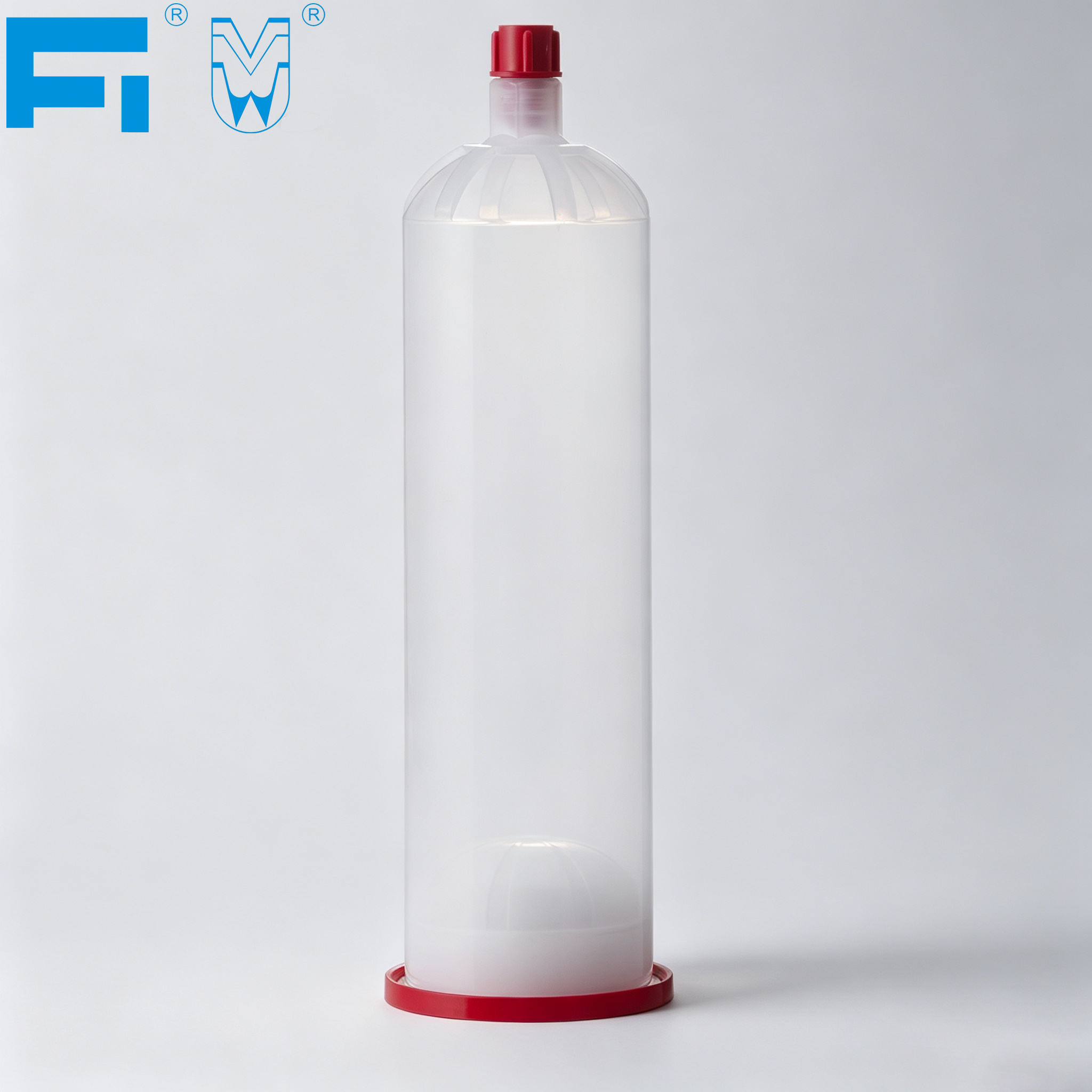 600ml กาวโปร่งใสกระบอกขนาดใหญ่ความจุตลับพลาสติกนิวเมติก Dispensing Syringe Barrels สำหรับอุตสาหกรรมใช้กาวและกาว
