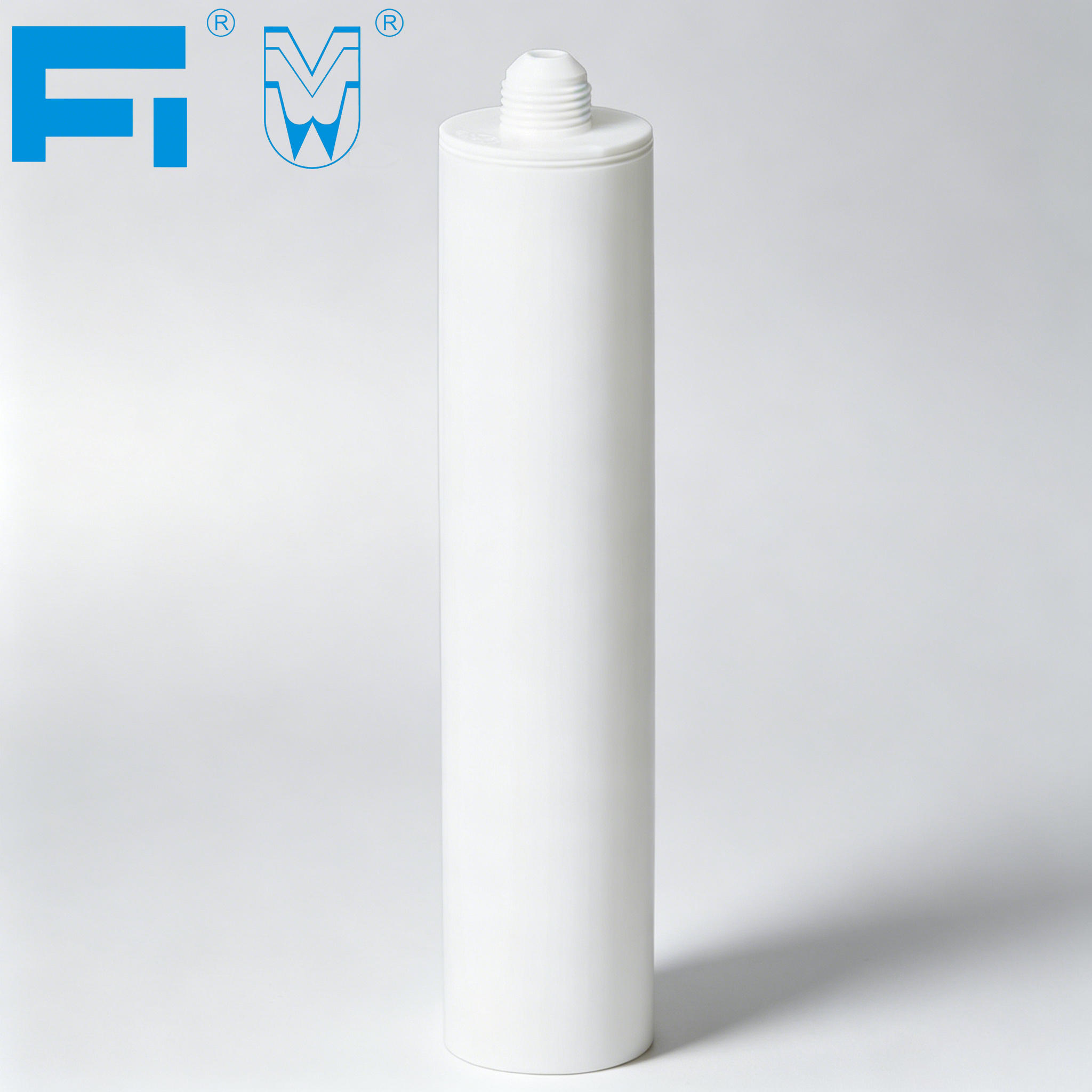 ตลับพลาสติกบรรจุภัณฑ์กาว HDPE เกรดอุตสาหกรรมขนาด 300 มล. สำหรับกาวซิลิโคนสำหรับการก่อสร้าง